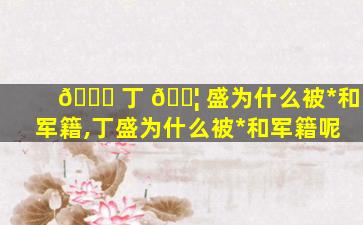 🐛 丁 🐦 盛为什么被*
和军籍,丁盛为什么被*
和军籍呢